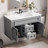 French Simple Style Wall Mounted Bathroom Cabinet With Sink