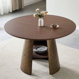 Round Dining Table - Reddish Brown / Walnut