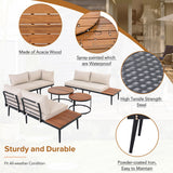 Modern Outdoor Sectional Sofa Set With Nesting Coffee Tables
