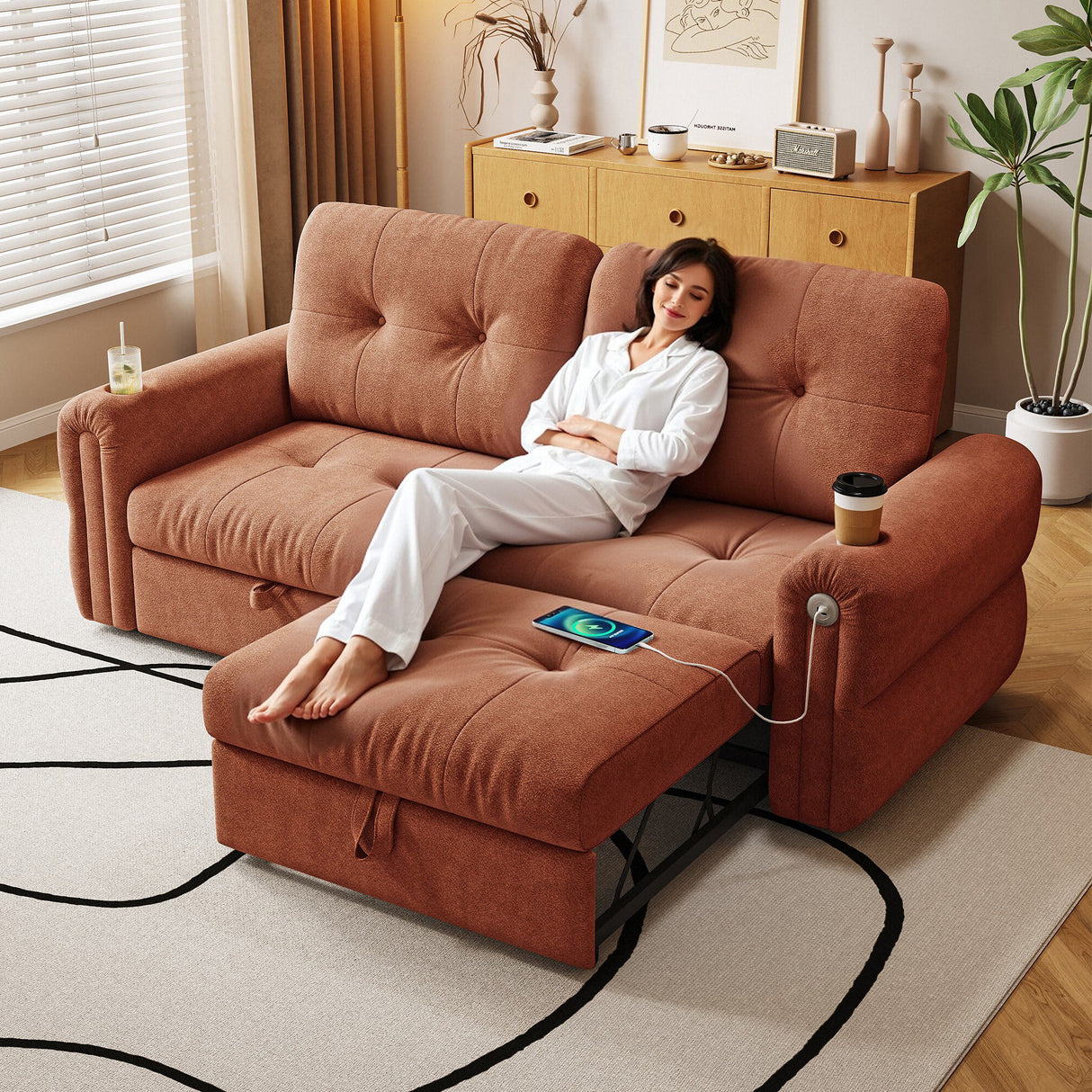 Cloud Like Convertible Sofa Bed With For Living Room