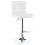 Fresco - Upholstered Adjustable Bar Stool (Set of 2) - White