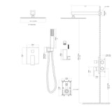 Dual Shower Head 10" Wall Mounted Square Shower System