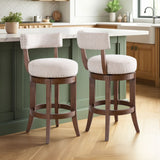 Mystic - Solid Wood Upholstered 26" Counter Height Swivel Barstool