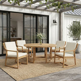 5 Piece Outdoor Dining Set, Patio Table And Chairs With Umbrella Hole