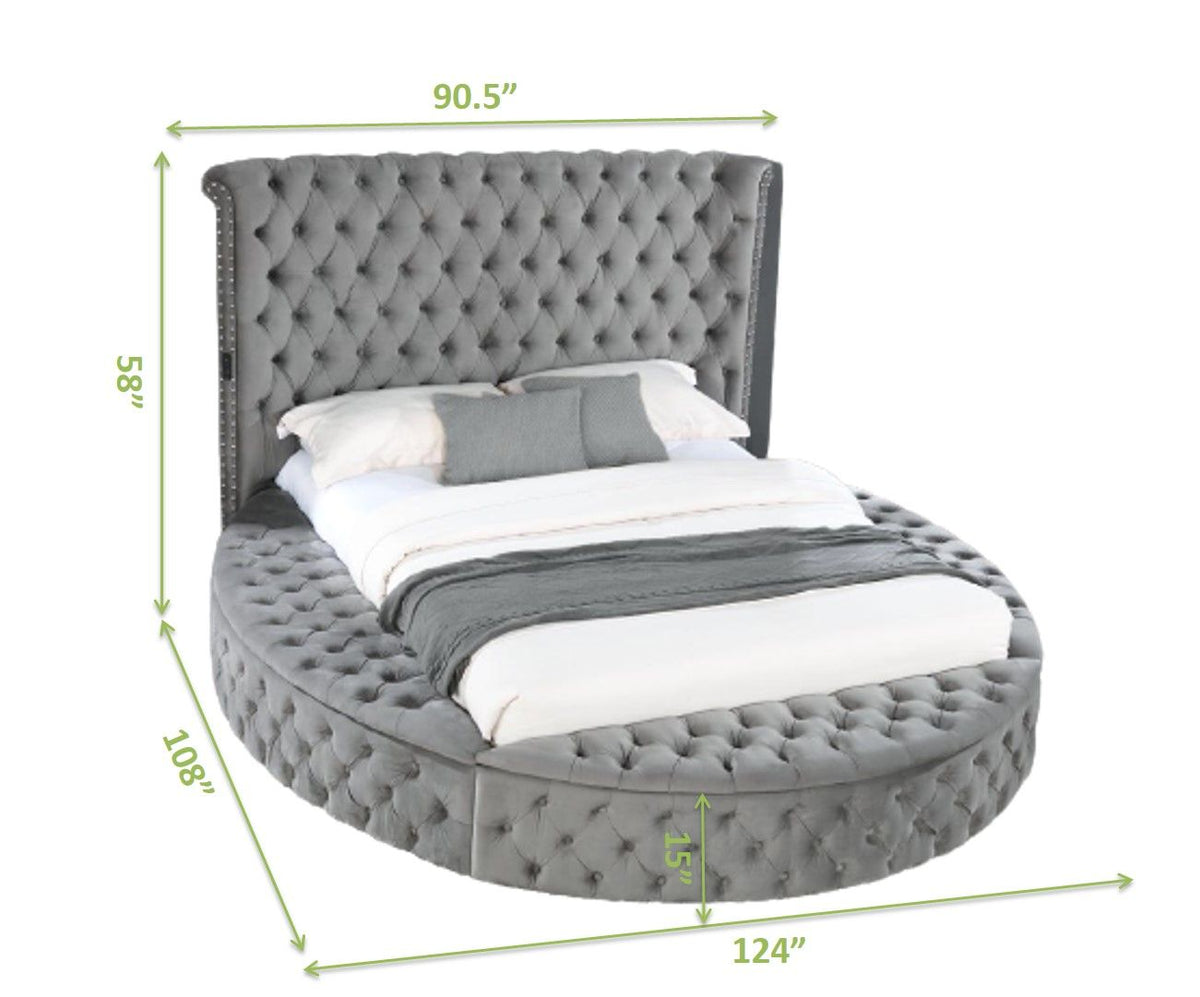 King 5 Piece Bedroom Set Made - Gray