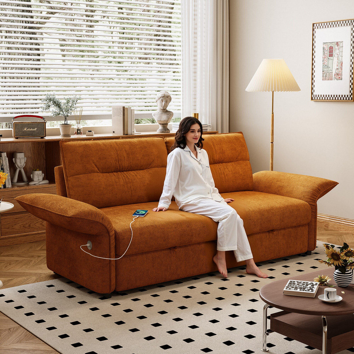 Sofa Bed With Convertible Design, Living Room Furniture