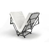 Folding Rollaway Bed With 4" Twin Mattress - White