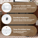 Bathroom Vanity With Sink, 1 Divided Drawer And 2 Soft Close Doors With Double Shelf