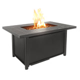 Convertible Steel Fire Table, Rectangular, Black