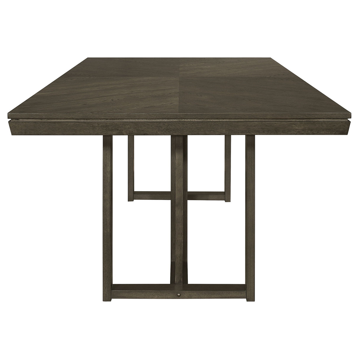 Glenmoor - Rectangular Dining Table With Geometric Double Pedestal Base - Dark Gray