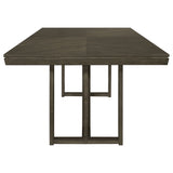 Glenmoor - Rectangular Dining Table With Geometric Double Pedestal Base - Dark Gray