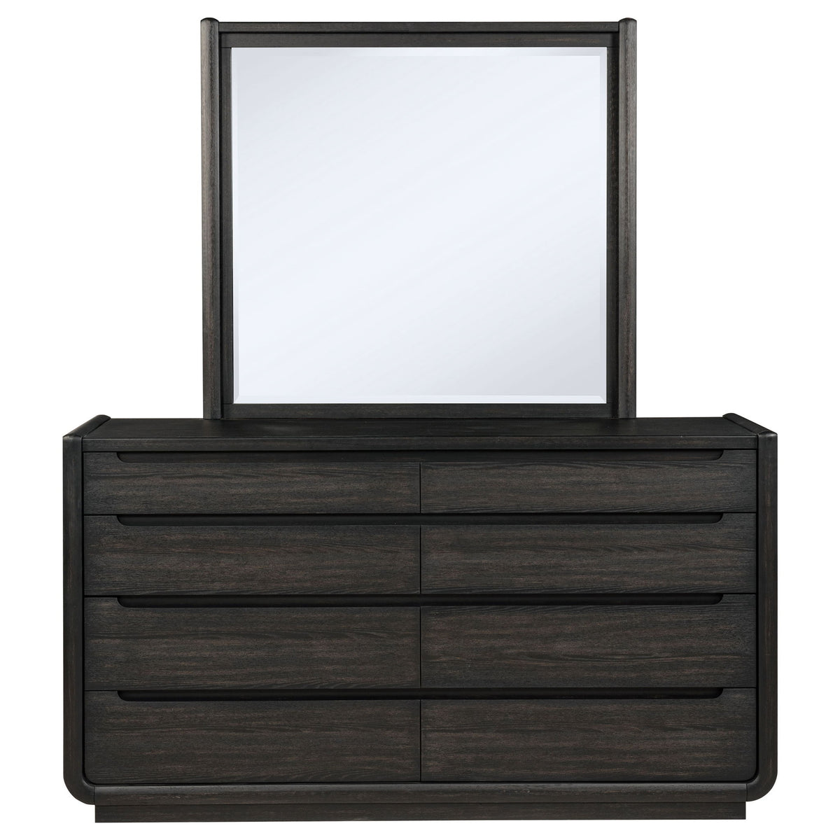 Bangor - 8 Drawer Dresser With Mirror Set - Black