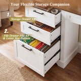 Office Desk With Charging Station & Storage Cabinet