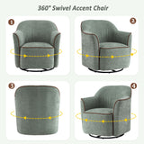 360° Swivel Accent Chair With Flared Arms