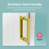 Frameless Sliding Shower Door With Soft- Close, 3 / 8" Tempered Glass