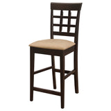 Upholstered Counter Height Stools (Set of 2) - Brown / Beige