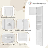 Multi Functional Corner Cabinet With Adjustable Shelves And 2 Doors