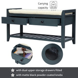 Multipurpose Entryway Shoe Rack With Cushioned Seat And Drawers