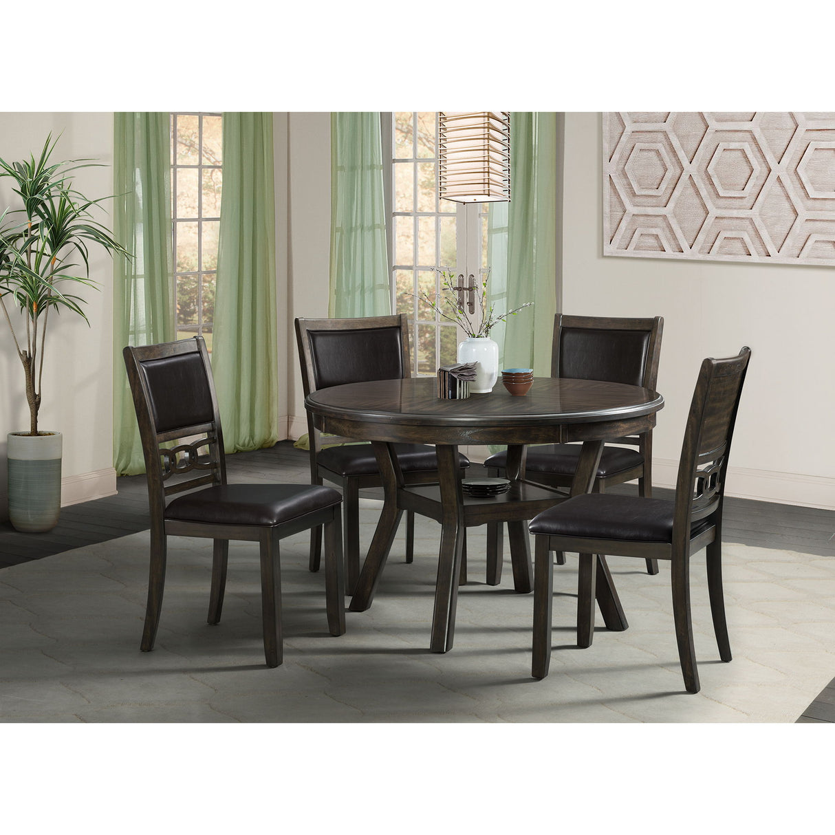 Amherst - Standard Height Faux Leather Side Chair (Set of 2) - Walnut