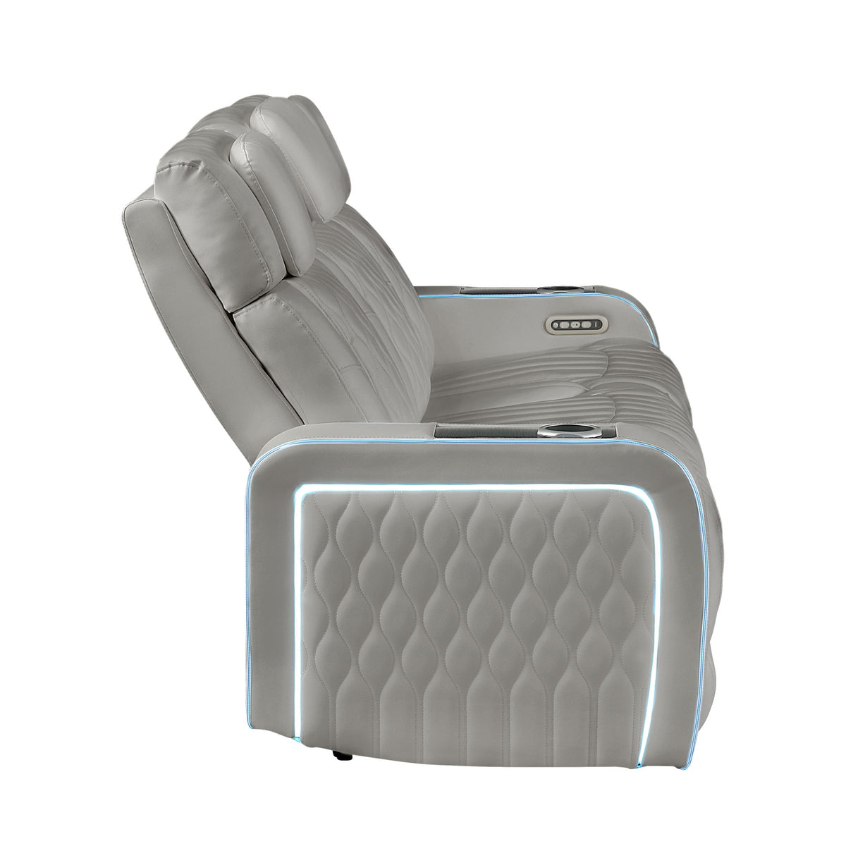 Electra - 3 Piece Power Reclining Sofa, Loveseat And Recliner Set With Power Headrests, Massage And LED Lighting
