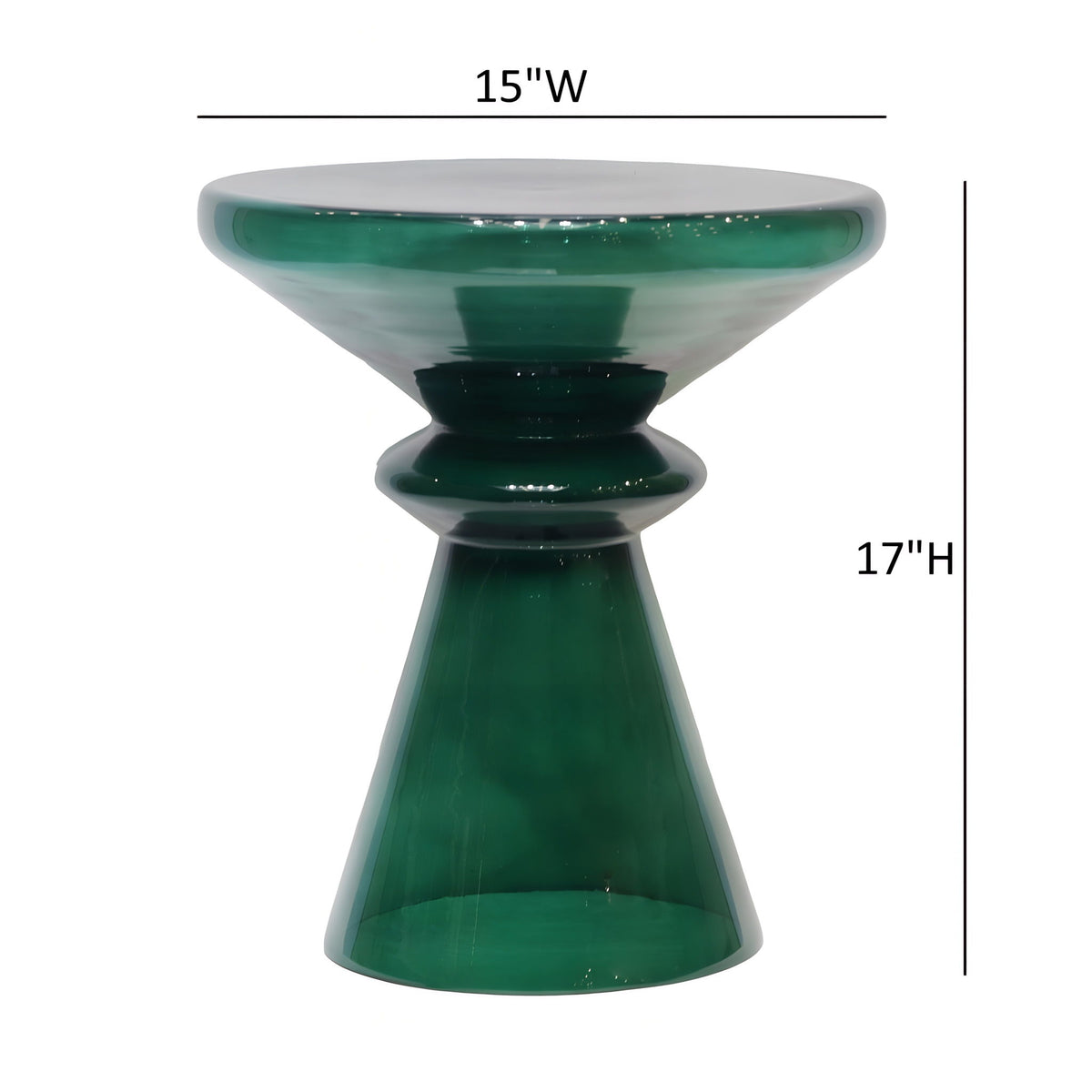 Aventura - Sculptural Blown Glass Accent Table - Green