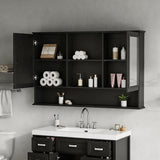 Wall Mounted Bathroom Medicine Cabinet With Double Mirrored Doors