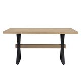 Elevated - Farmhouse Dining Table With X Shaped Legs - Light Ash