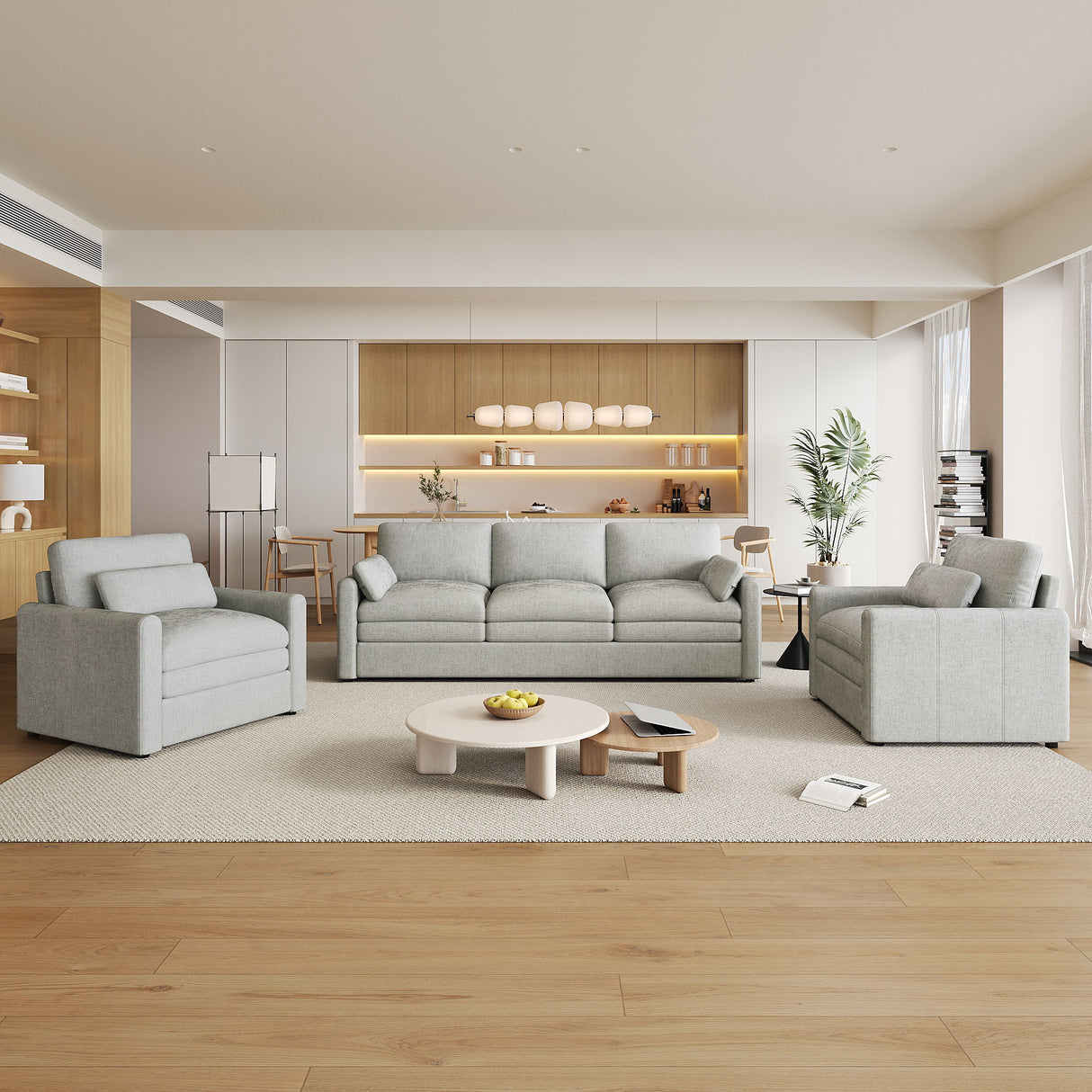 Cozy Sofa Set Oversized Comfy Cloud Sofa With Double Cushion
