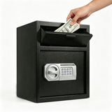 Safe With Drop Slot For Cash Deposits, Multi Scene Safe For Office - Black