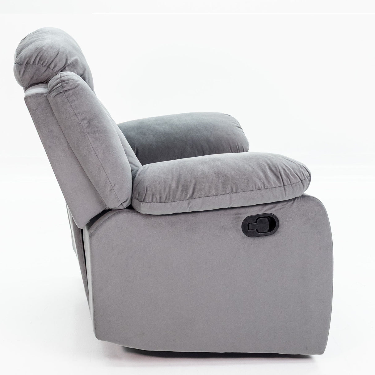 Modern Manual Recliner With Padded Seat And Pillow Arms