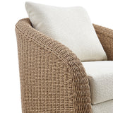 Pavilion - 2-Piece Powder Coated Metal Outdoor Conversation Set With Cushions - Boucle White / Natural