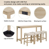 4 Piece Bar Table Set With Power Outlet