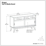 Draper - Handcrafted Mid Century Low TV Media Stand