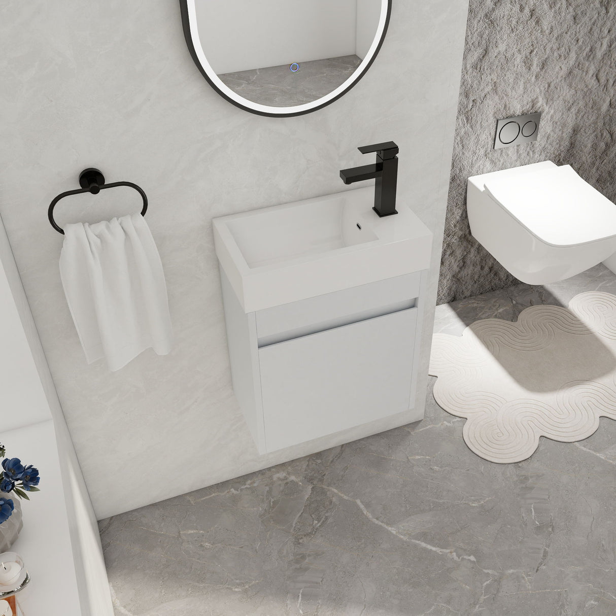 Sink Floating Bathroom Vanity With Soft Close Cabinet Door