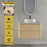 Mounted Bathroom Vanity & Art Sink, Soft Close Door