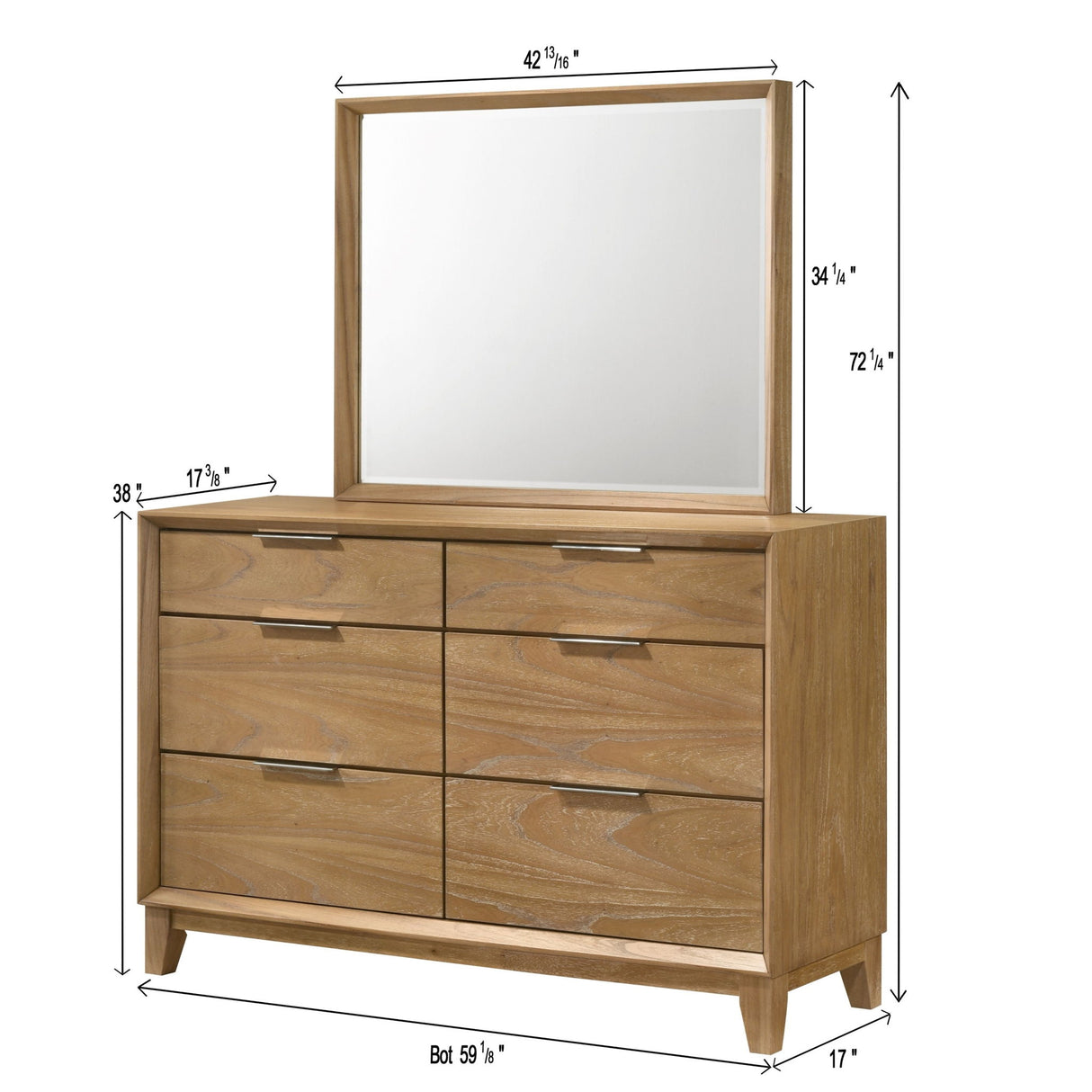 6 Drawer Storage Dresser, Bedroom Furniture