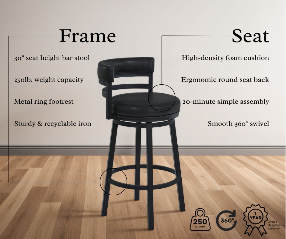 Madrid - Swivel Bar Stool - Auburn Bay