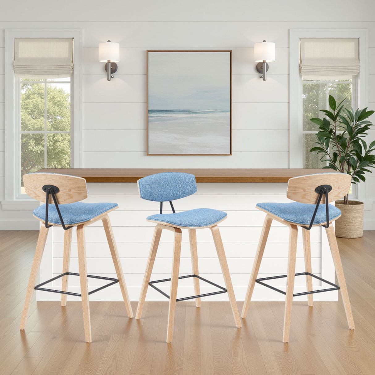 Fox - Swivel Bar Height Stool - Light Brown