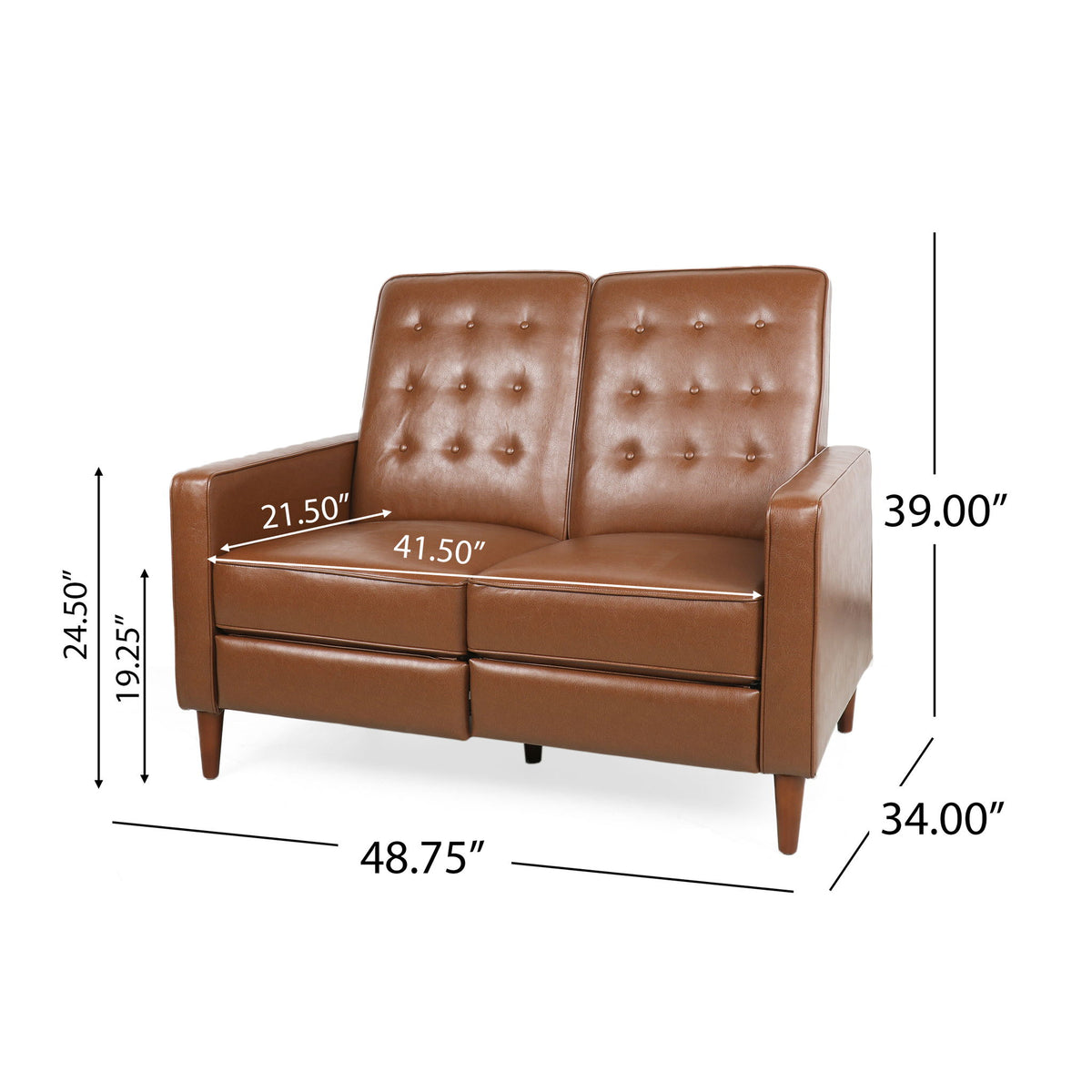 Manville - Contemporary Tufted Loveseat Pushback Recliner
