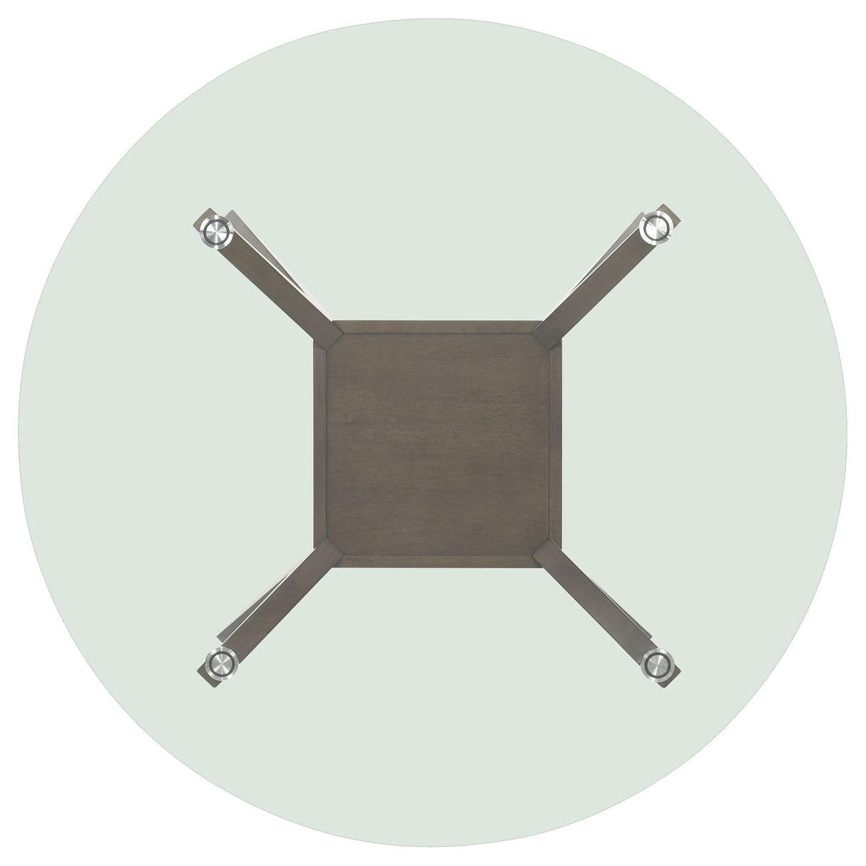 Flynn - Round Glass Top Dining Table - Brown