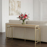 Santorini - 72" Rectangle Wood Console Table - Natural / Brando Brass