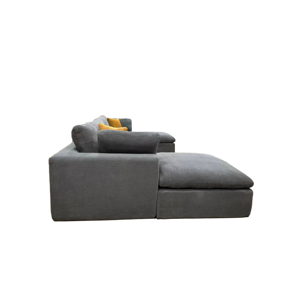 Upholstery Full Compressed Modular Sectional With Toss Pillows - Light Gray