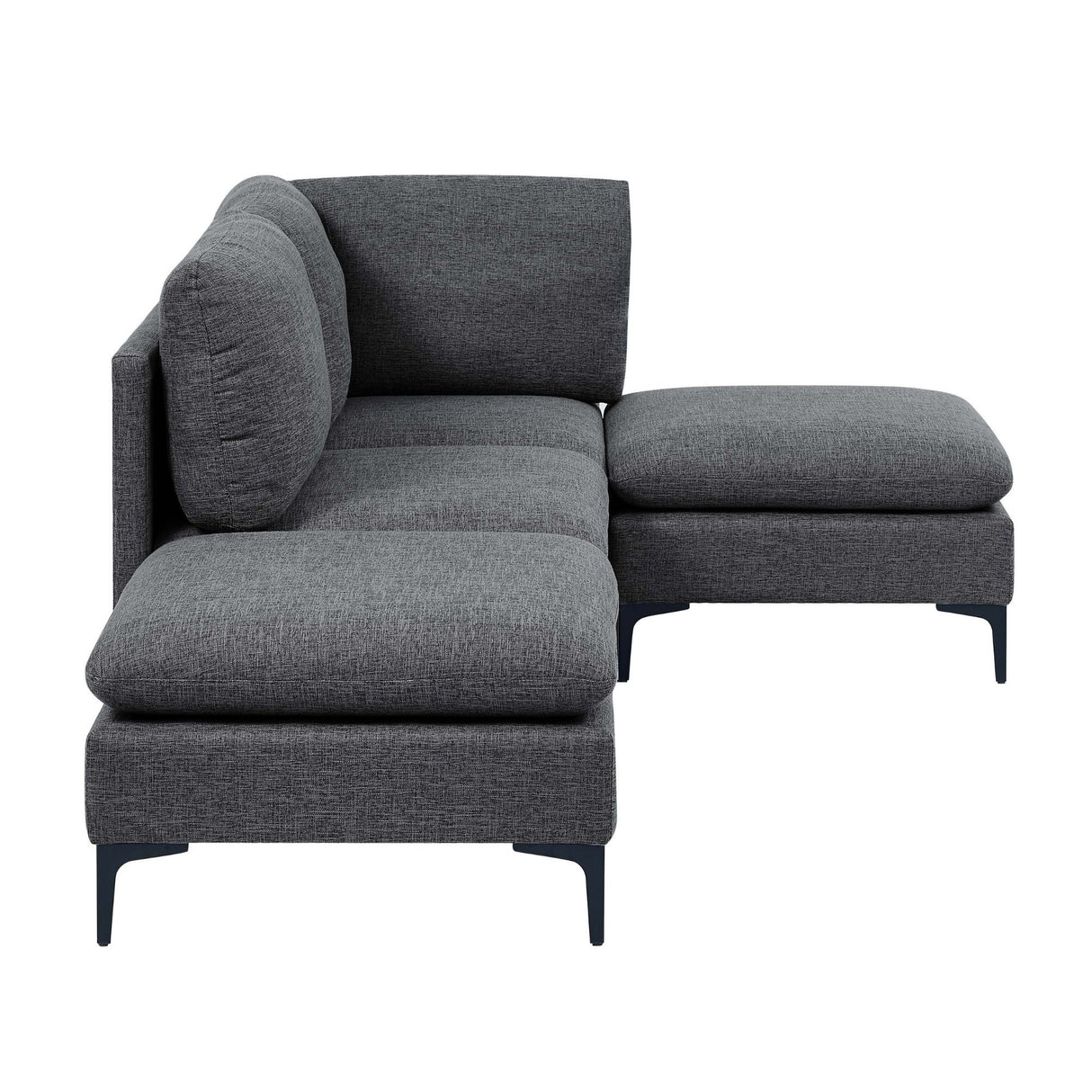 Upholstered Modular Sectional With Tall Legs, Medium Firm Seat