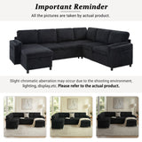 Convertible U-Shaped Sectional Sofa Bed With USB Ports And Storage