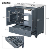 Bathroom Vanity With Sink, Cabinet With Adjustable Shelf And Drawer Divider