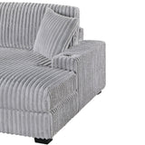 RAF Chaise With Cup Holder Modular Living Room Furniture Pillow - Gray / Mink