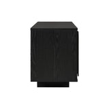 Farmhouse TV Stand, Storage Media Console With Adjustable Shelves & 3 Cable Holes