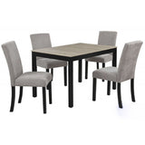 Upholstered Dining Room Kitchen Side Chairs (Set of 2) - Black / Gray