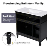 Bathroom Vanity With Sink, 2 Doors 2 Drawers, Freestanding Design