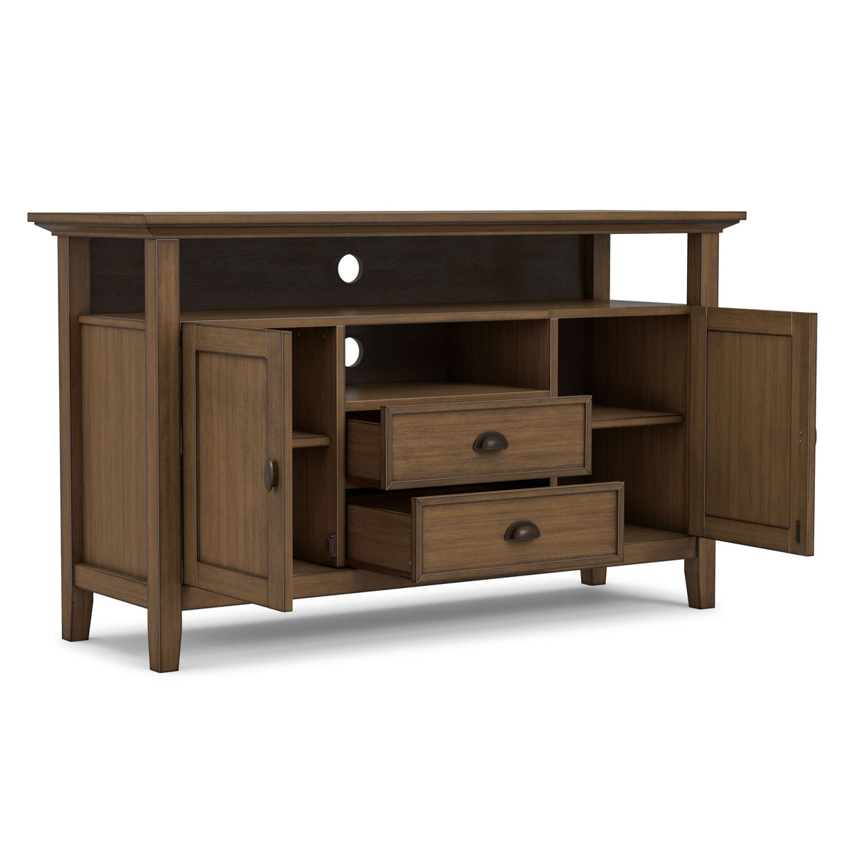 Redmond - Tall TV Media Stand - Rustic Natural Aged Brown